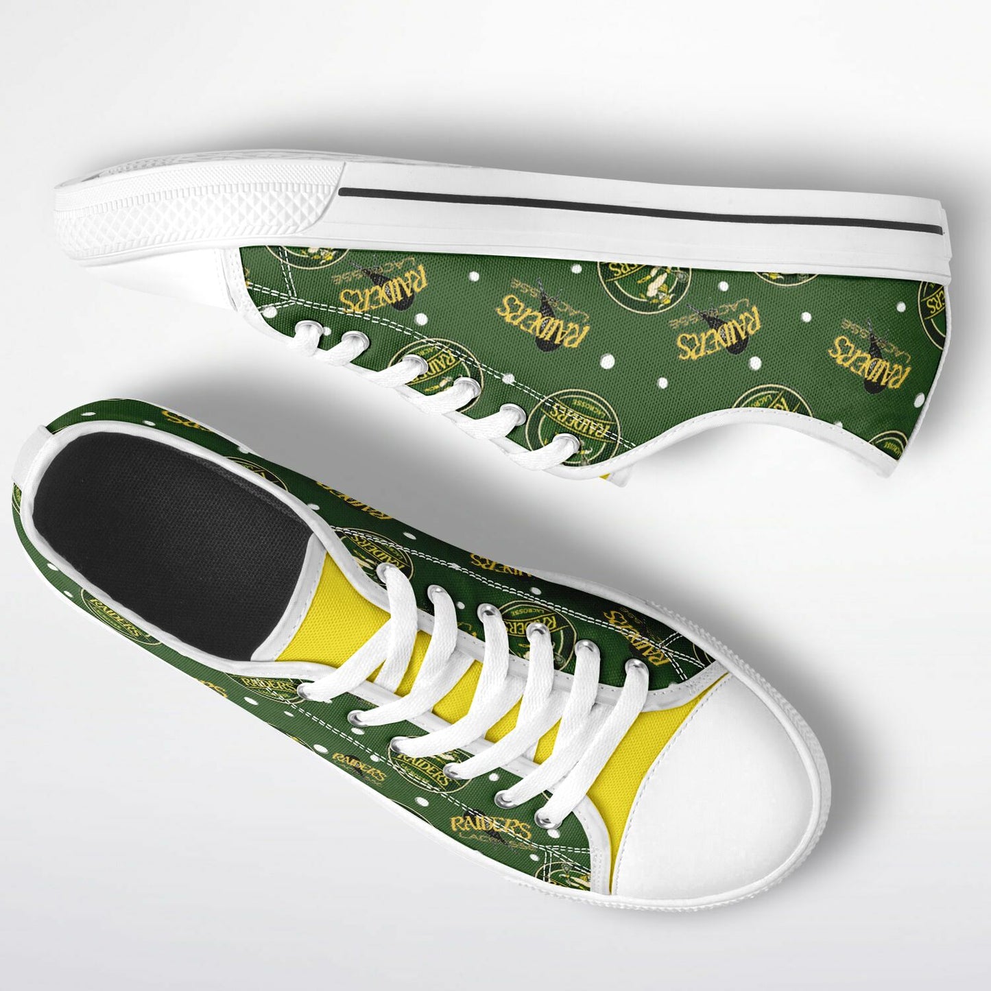 Low Cut Canvas Shoes - Raiders Lacrosse Circle Logo Pattern