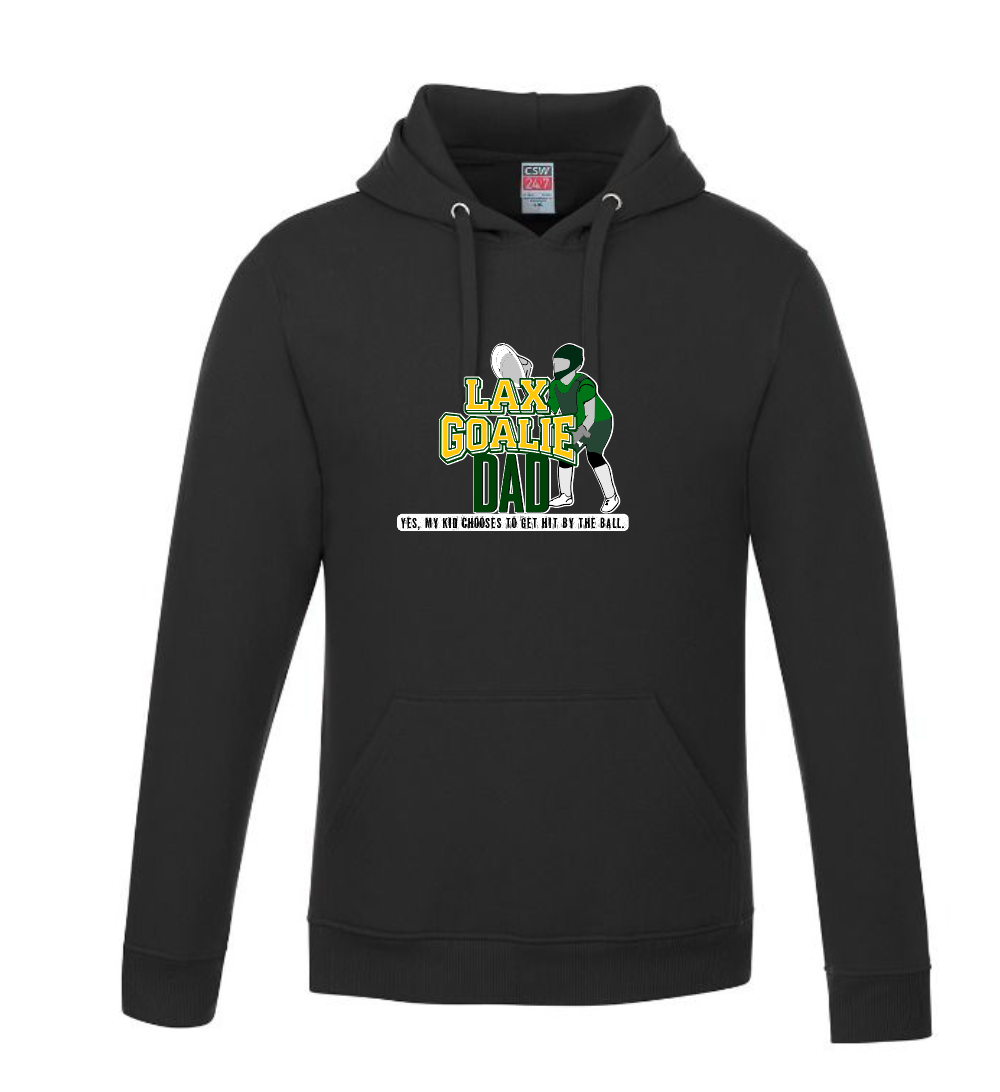Goalie Dad with Goalie and Stick Pullover Hooded Sweatshirt