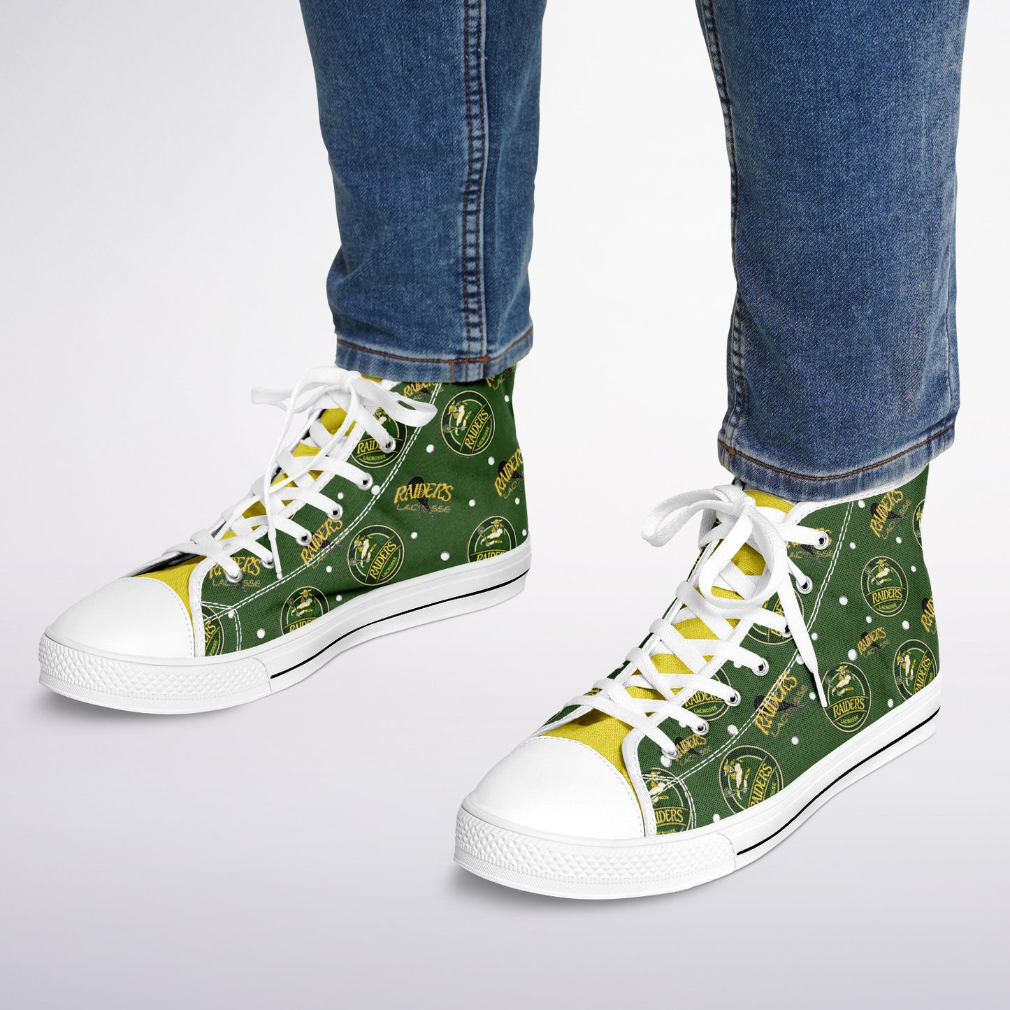 High Top Shoes - Raiders Lacrosse Circle Logo Pattern