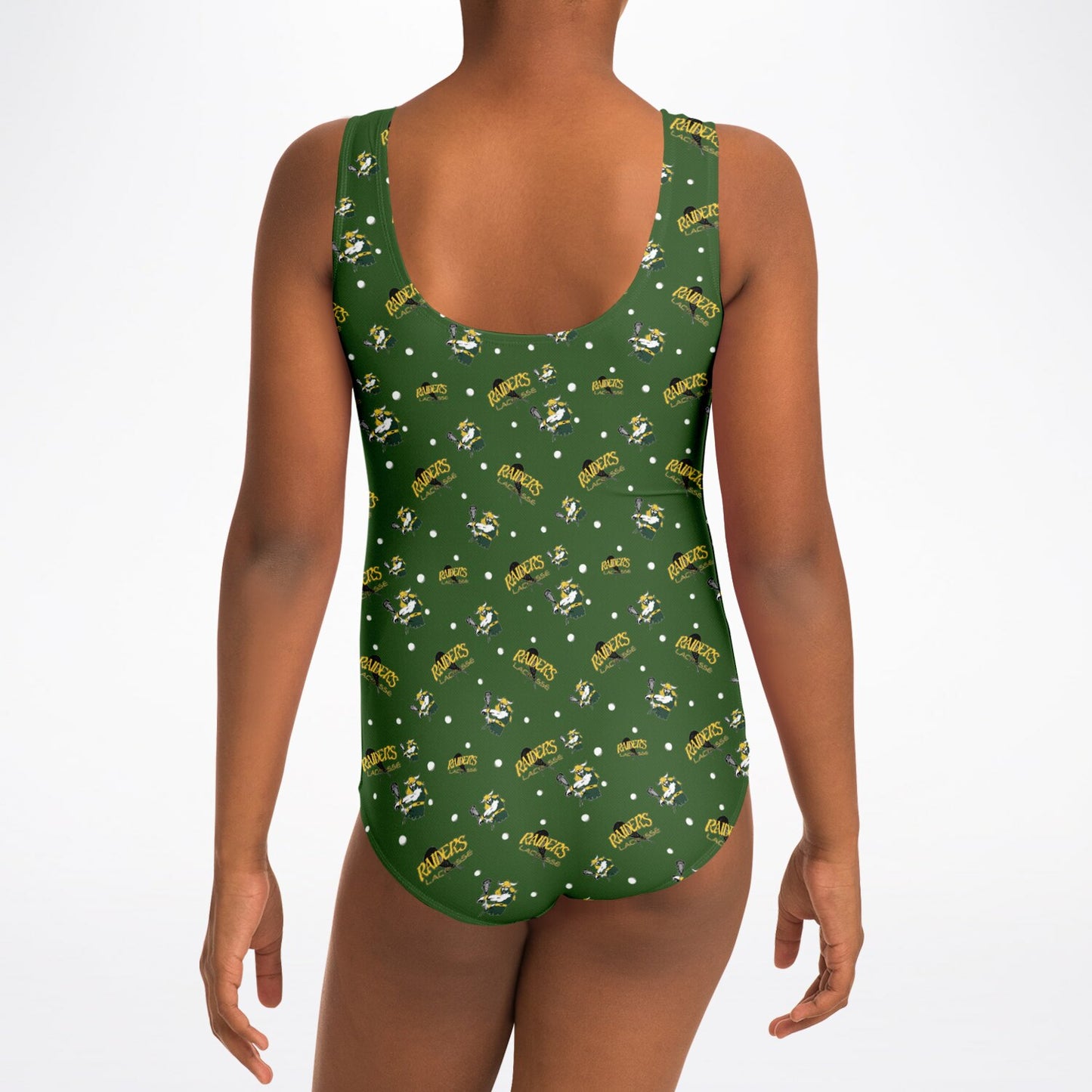 Youth One-Piece Swimsuit - Raiders Lacrosse Pattern