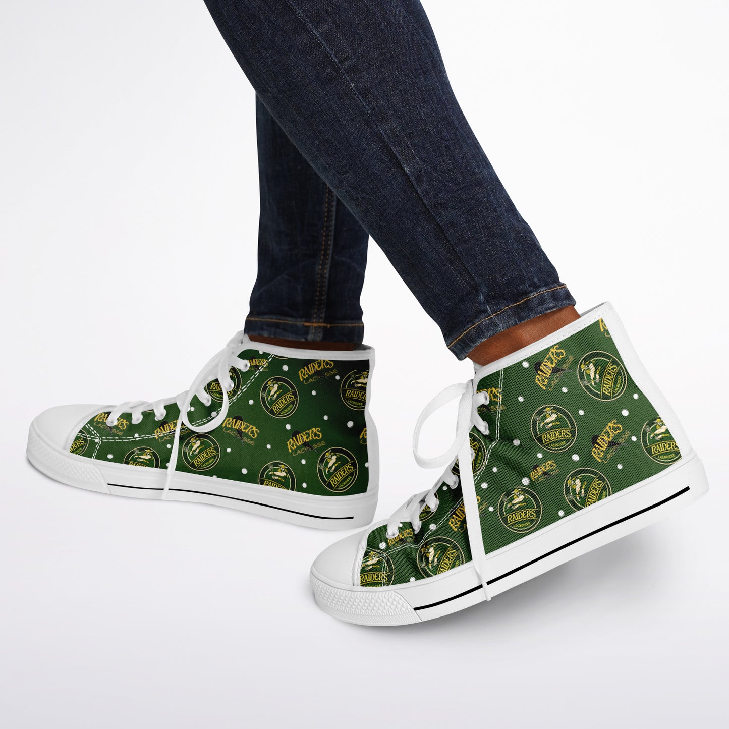 High Top Shoes - Raiders Lacrosse Circle Logo Pattern