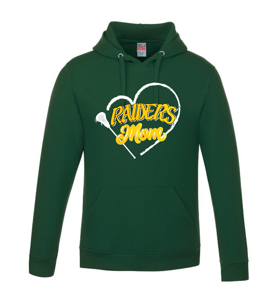 LAX Mom with Heart   Pullover Hooded Sweatshirt