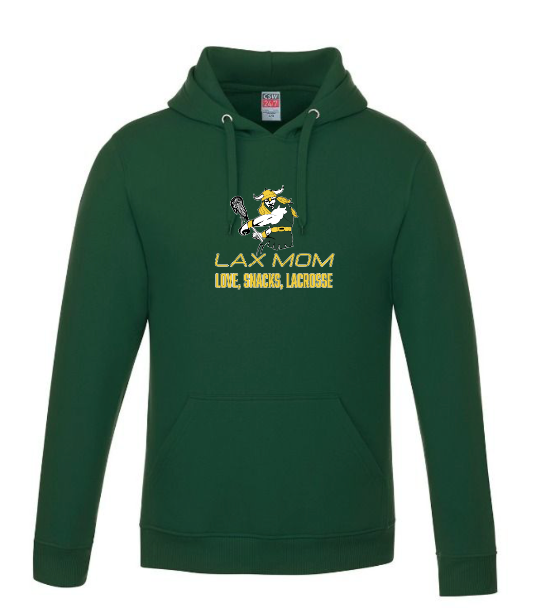 LAX Mom Love, Snacks,Lacrosse with Big Man Pullover Hooded Sweatshirt