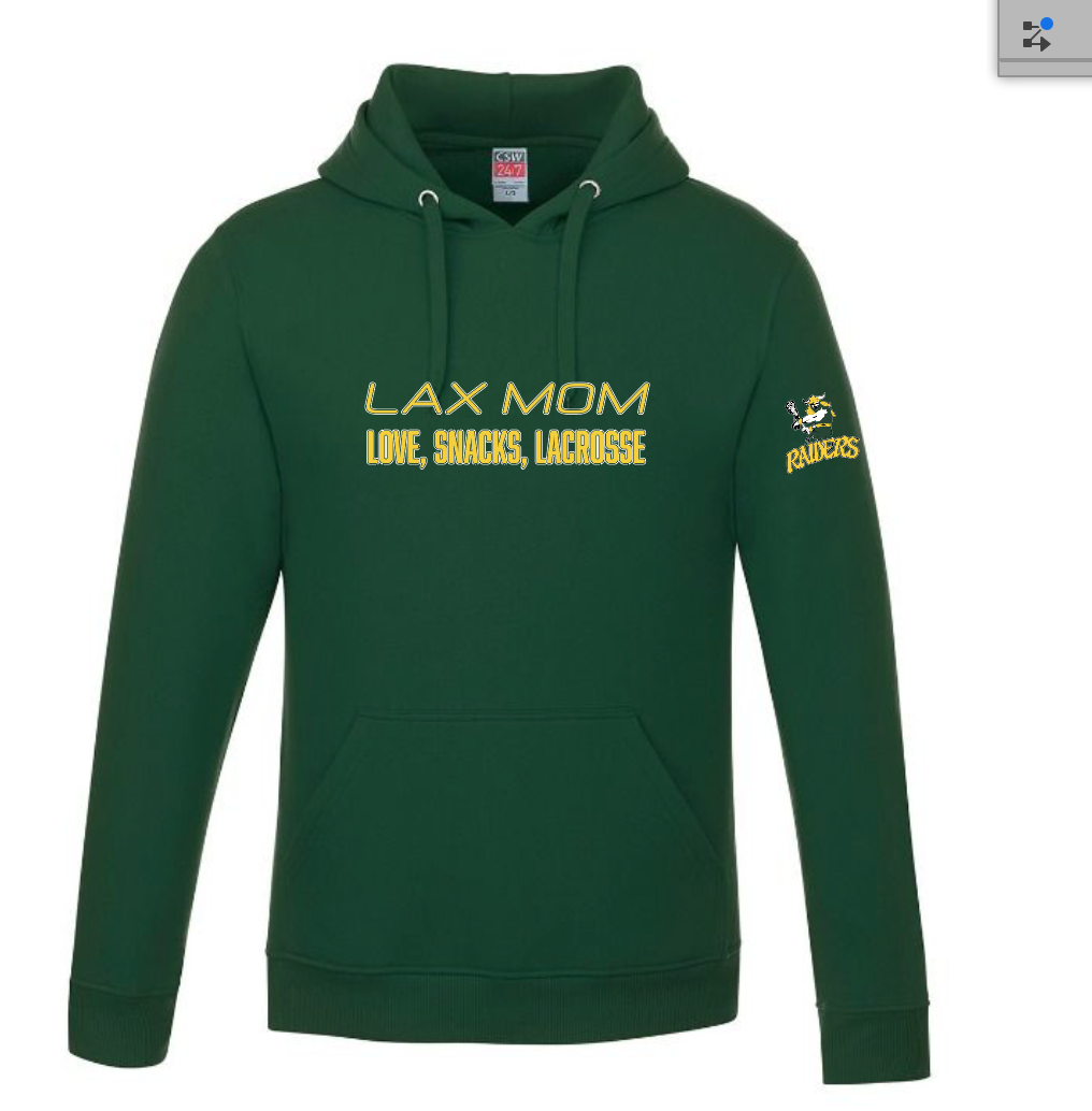 LAX Mom Love, Snacks,Lacrosse with Big Man Pullover Hooded Sweatshirt