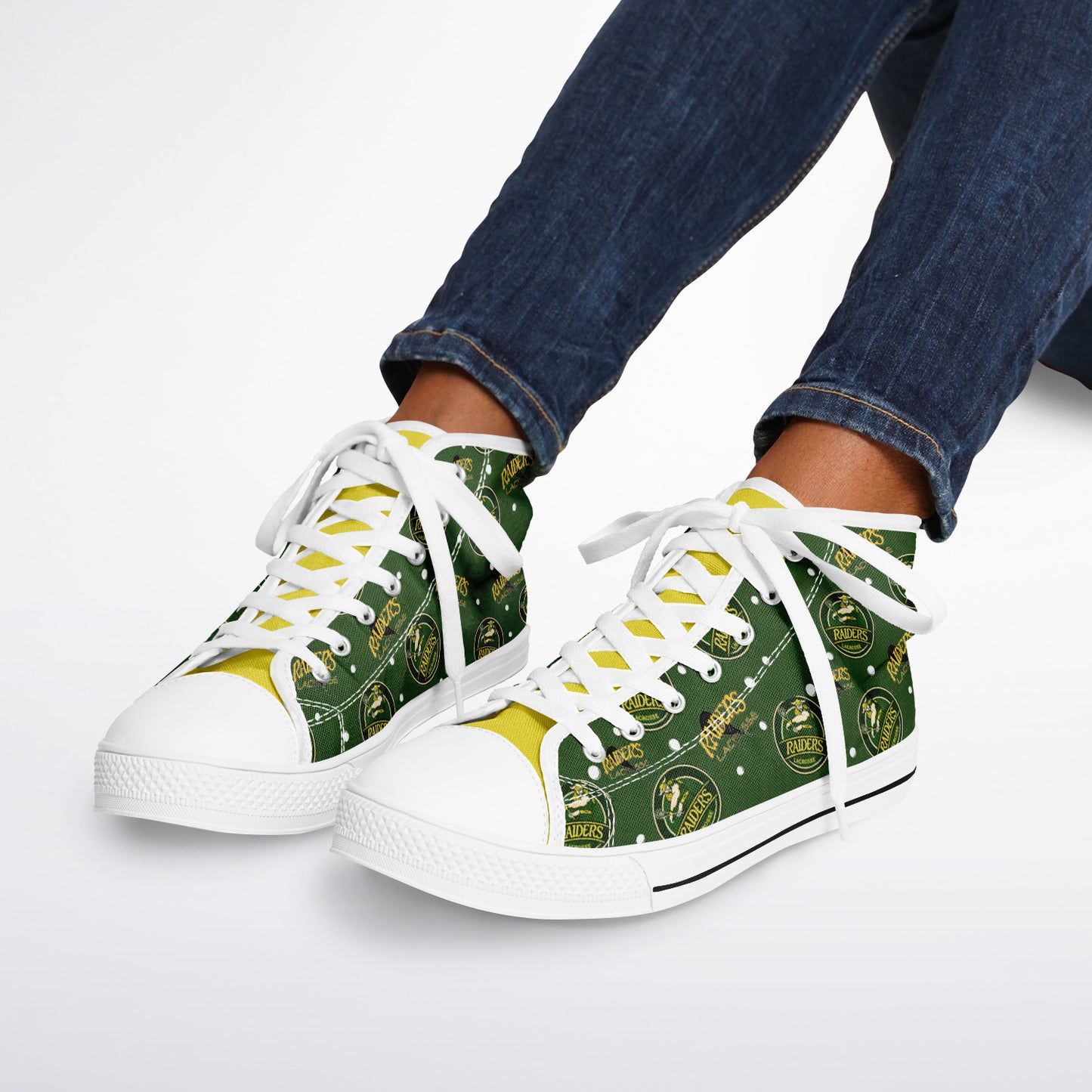 High Top Shoes - Raiders Lacrosse Circle Logo Pattern