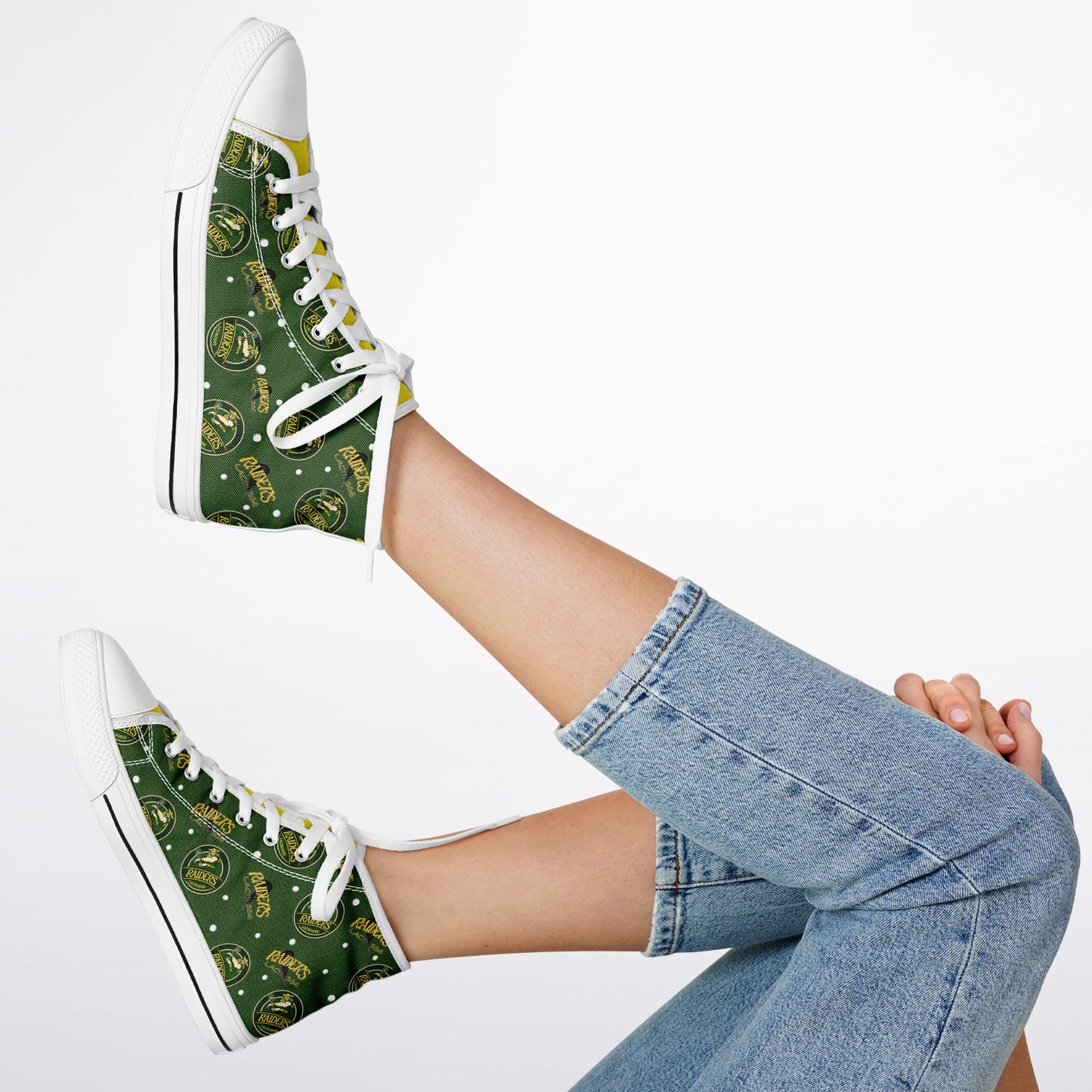 High Top Shoes - Raiders Lacrosse Circle Logo Pattern