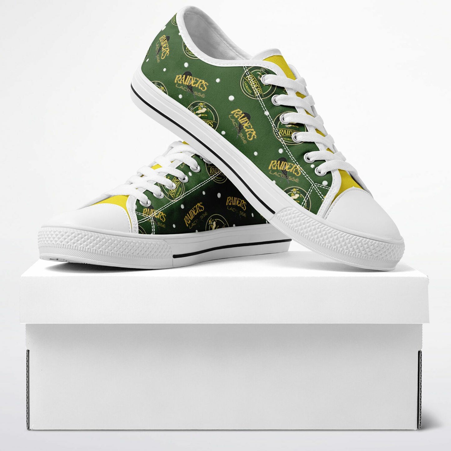 Low Cut Canvas Shoes - Raiders Lacrosse Circle Logo Pattern
