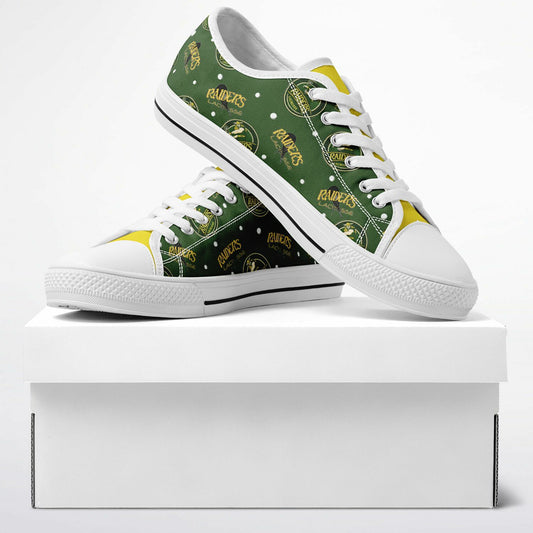 Low Cut Canvas Shoes - Raiders Lacrosse Circle Logo Pattern