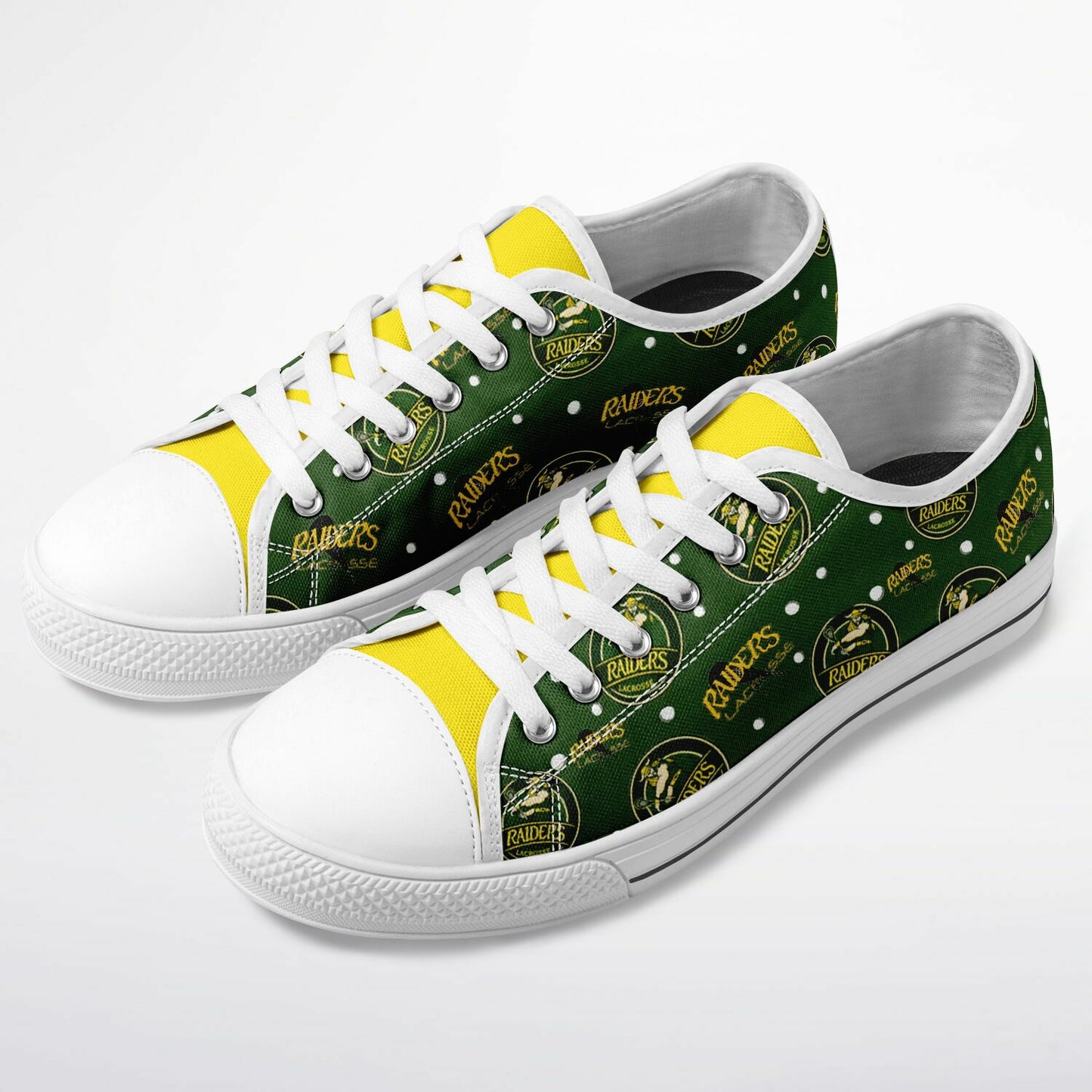 Low Cut Canvas Shoes - Raiders Lacrosse Circle Logo Pattern
