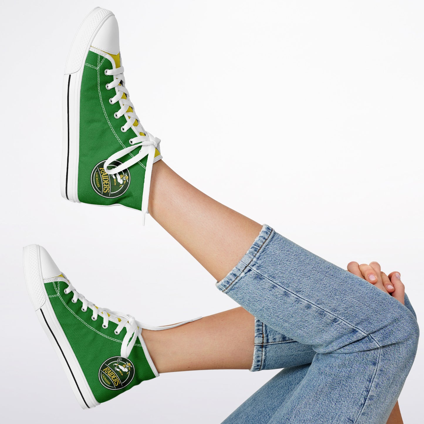 High Top Shoes - Raiders Lacrosse Circle Logo Pattern