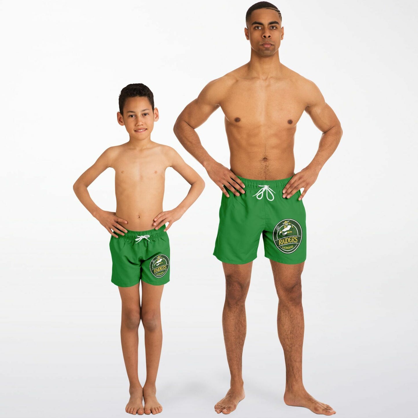 Dad and me Swim Trunks Set - Raiders Lacrosse Circle Logo